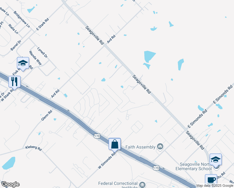 map of restaurants, bars, coffee shops, grocery stores, and more near 85 Kelly Street in Seagoville
