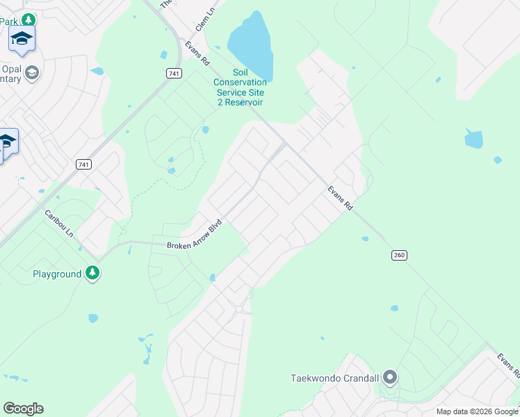 map of restaurants, bars, coffee shops, grocery stores, and more near 1149 Avalon Dr in Crandall