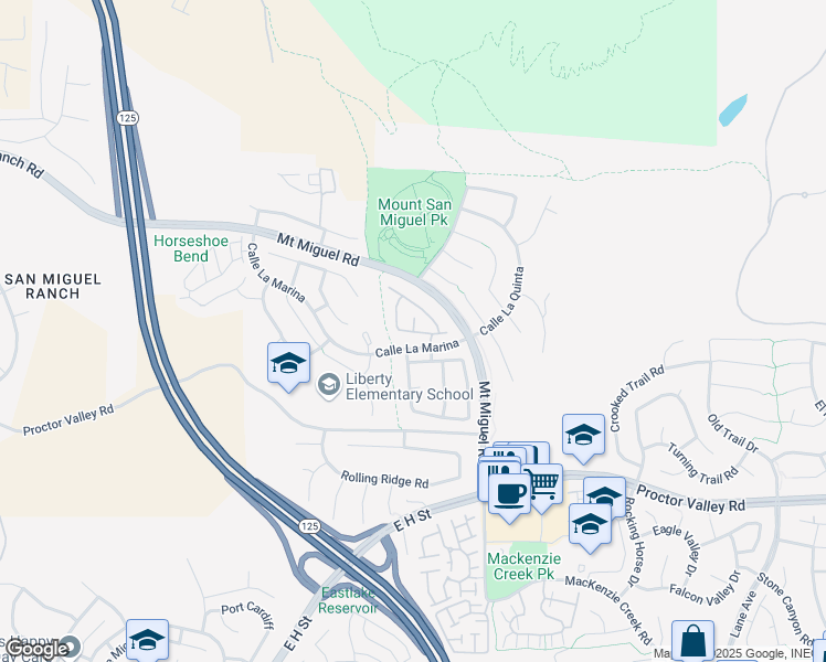 map of restaurants, bars, coffee shops, grocery stores, and more near 2260 Alicante Cove in Chula Vista