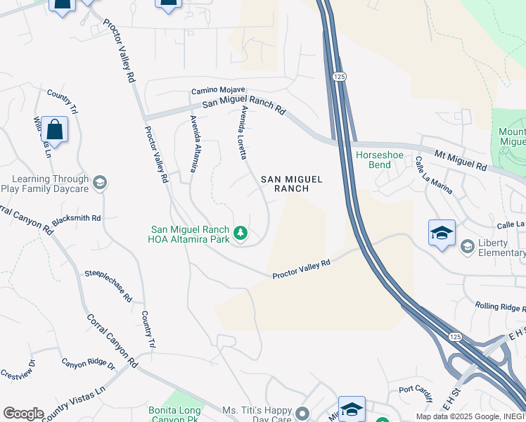 map of restaurants, bars, coffee shops, grocery stores, and more near 262 Avenida Loretta in Chula Vista
