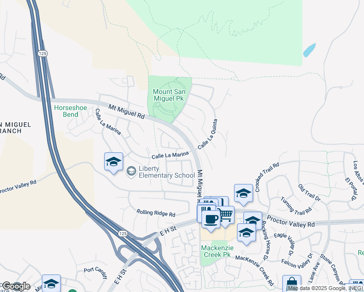 map of restaurants, bars, coffee shops, grocery stores, and more near 395 Caminito Barcelona in Chula Vista