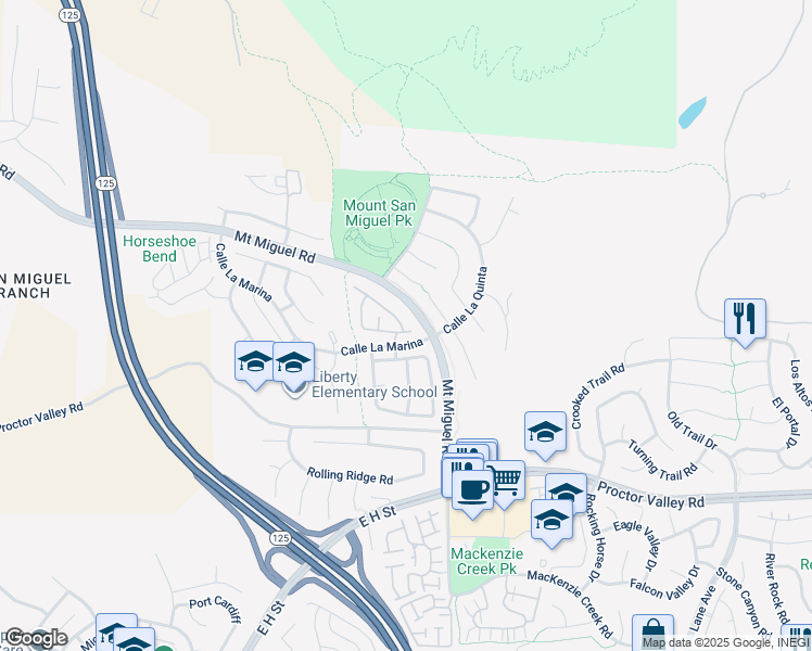 map of restaurants, bars, coffee shops, grocery stores, and more near 395 Caminito Barcelona in Chula Vista