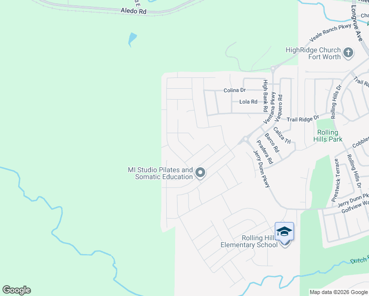 map of restaurants, bars, coffee shops, grocery stores, and more near 5632 Santa Elena Court in Fort Worth