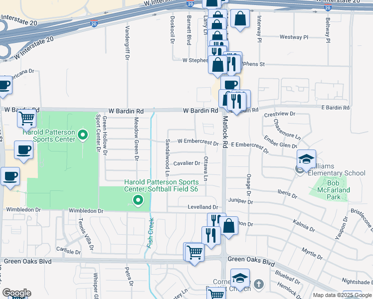 map of restaurants, bars, coffee shops, grocery stores, and more near 817 Annapolis Drive in Arlington