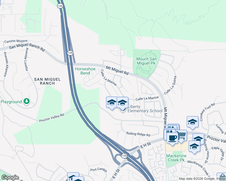 map of restaurants, bars, coffee shops, grocery stores, and more near 348 Plaza Los Osos in Chula Vista