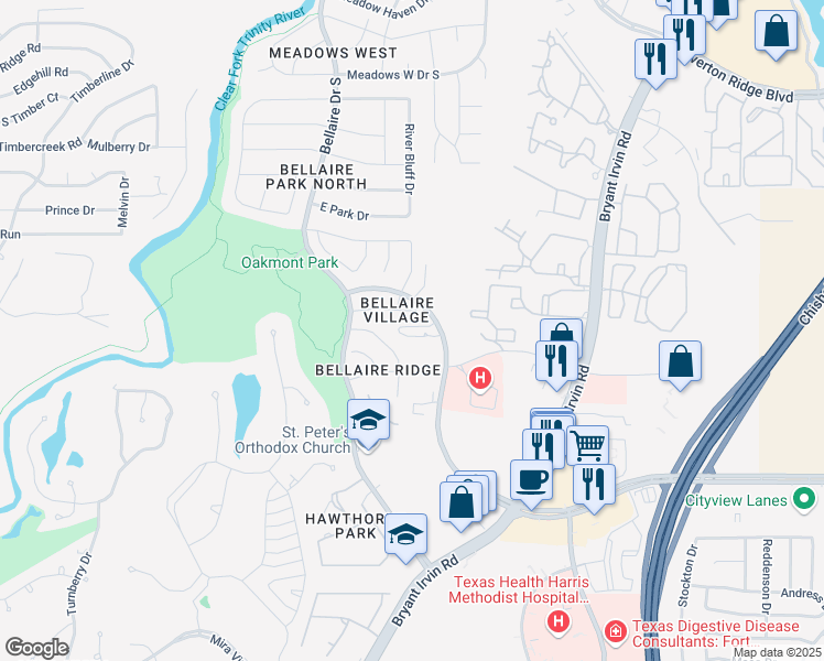 map of restaurants, bars, coffee shops, grocery stores, and more near 6616 Lost Star Lane in Fort Worth
