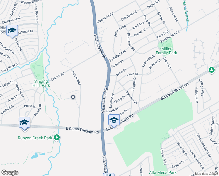 map of restaurants, bars, coffee shops, grocery stores, and more near 6326 South Lancaster Road in Dallas