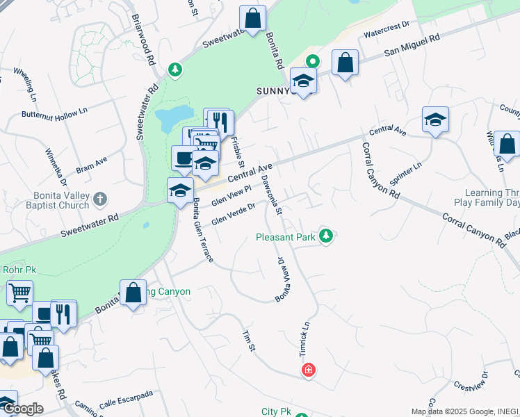 map of restaurants, bars, coffee shops, grocery stores, and more near 5221 Glen Verde Drive in Bonita