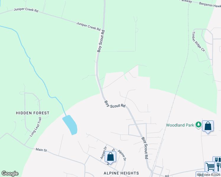 map of restaurants, bars, coffee shops, grocery stores, and more near 70 Tucker Road in Byron