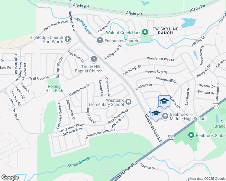 map of restaurants, bars, coffee shops, grocery stores, and more near 10409 Nelson Drive in Benbrook