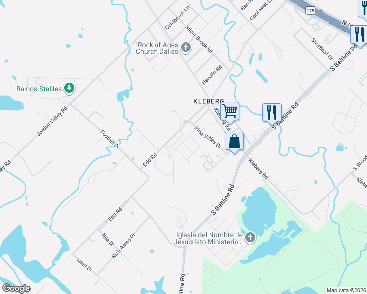 map of restaurants, bars, coffee shops, grocery stores, and more near 13206 Baltusral Court in Dallas