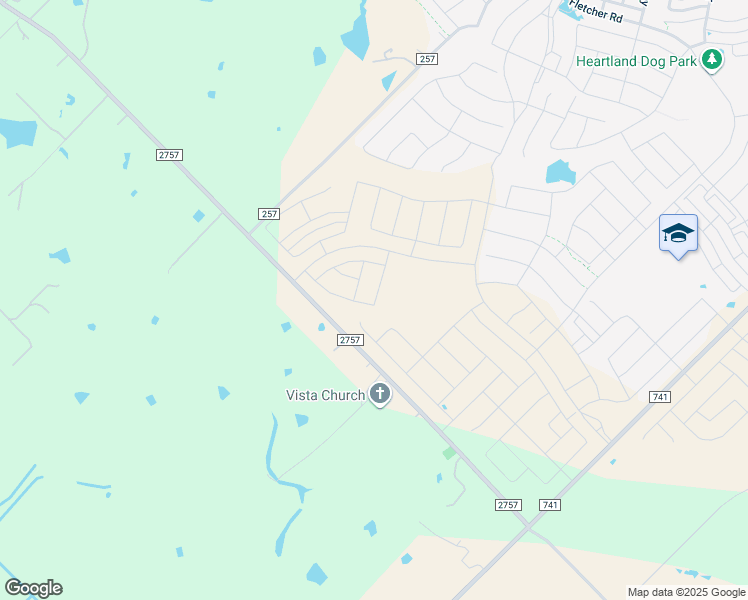 map of restaurants, bars, coffee shops, grocery stores, and more near 7568-7882 Farm to Market Road 2757 in Crandall