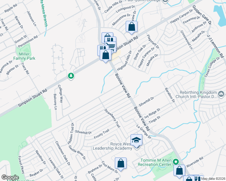 map of restaurants, bars, coffee shops, grocery stores, and more near 3736 Pinebrook Drive in Dallas
