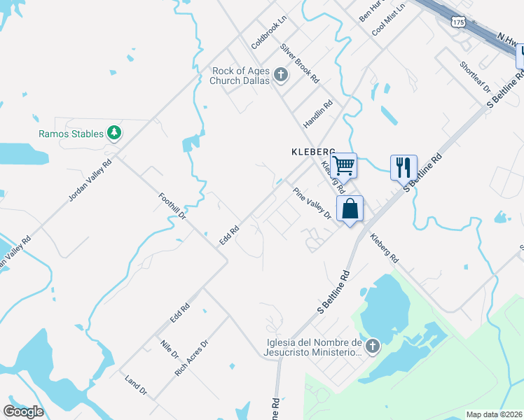 map of restaurants, bars, coffee shops, grocery stores, and more near 2935 Edd Road in Dallas