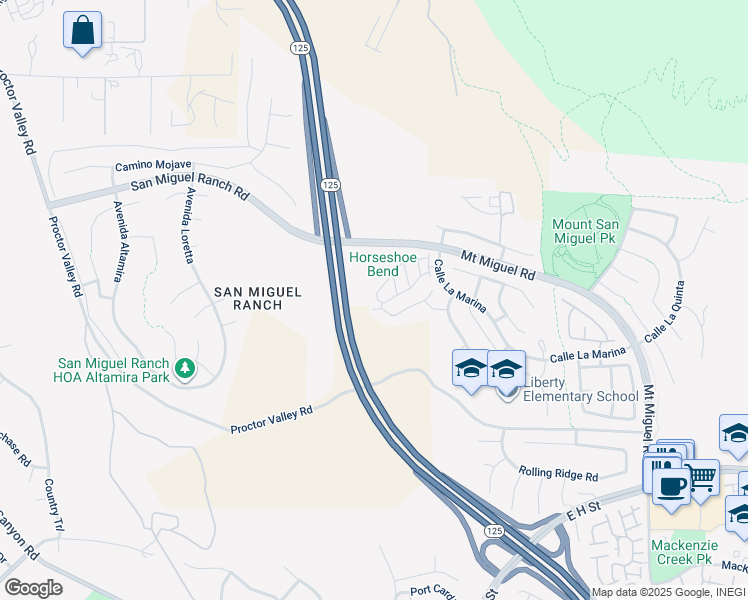 map of restaurants, bars, coffee shops, grocery stores, and more near 2103 Palo Alto Drive in Chula Vista