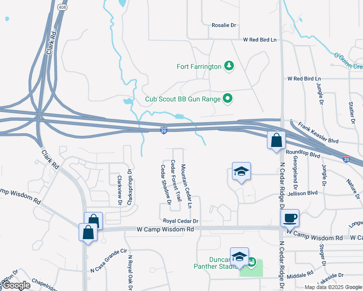 map of restaurants, bars, coffee shops, grocery stores, and more near 6639 Mountain Cedar Drive in Dallas