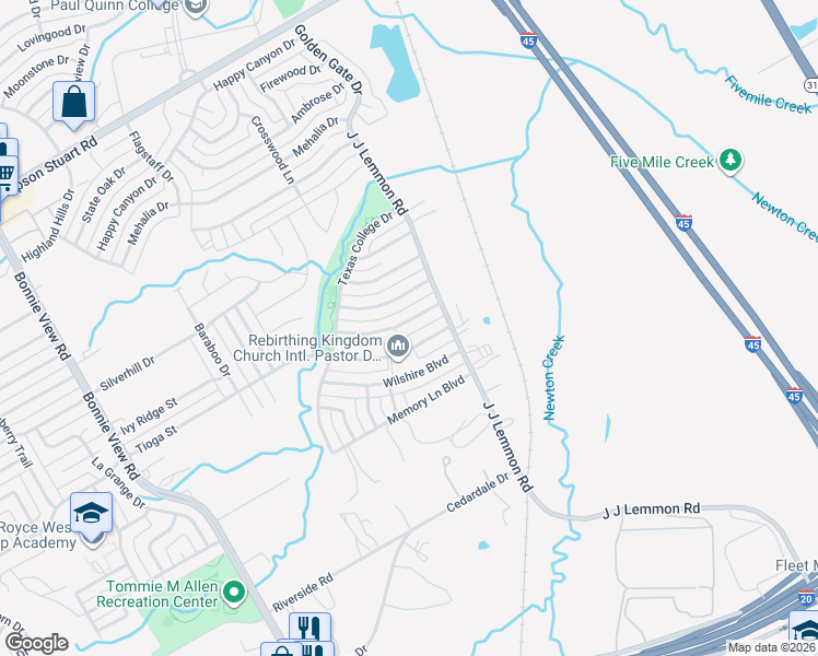 map of restaurants, bars, coffee shops, grocery stores, and more near 4247 Tioga Street in Dallas