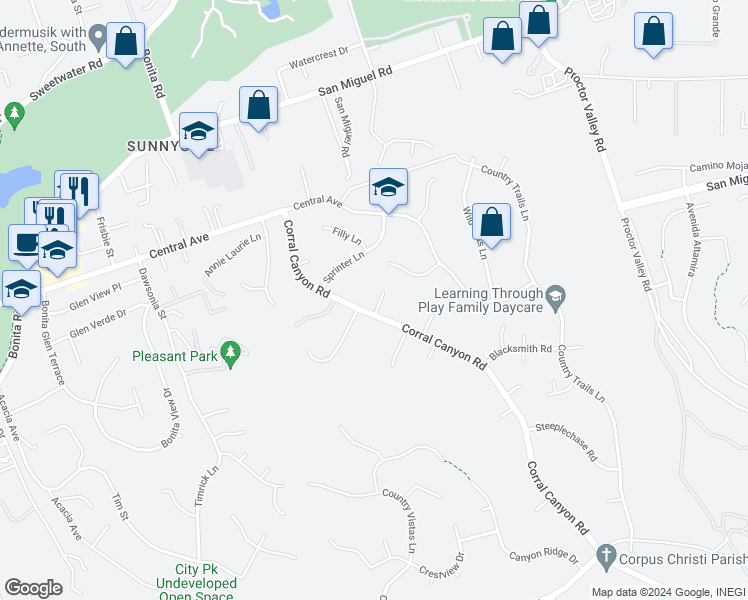 map of restaurants, bars, coffee shops, grocery stores, and more near 5607-5615 Jockey Way in Bonita