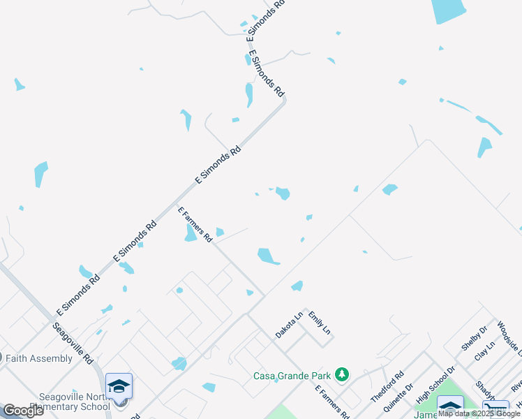 map of restaurants, bars, coffee shops, grocery stores, and more near 1900 East Farmers Road in Seagoville