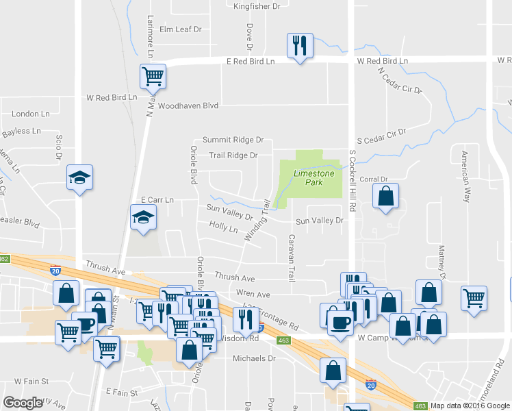 map of restaurants, bars, coffee shops, grocery stores, and more near 583 Cripple Creek Dr in Duncanville