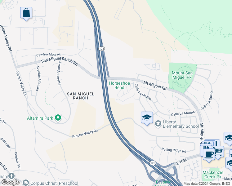 map of restaurants, bars, coffee shops, grocery stores, and more near 2103 Palo Alto Drive in Chula Vista