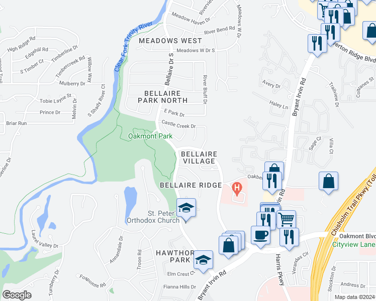 map of restaurants, bars, coffee shops, grocery stores, and more near 7104 Rose Quartz Court in Fort Worth