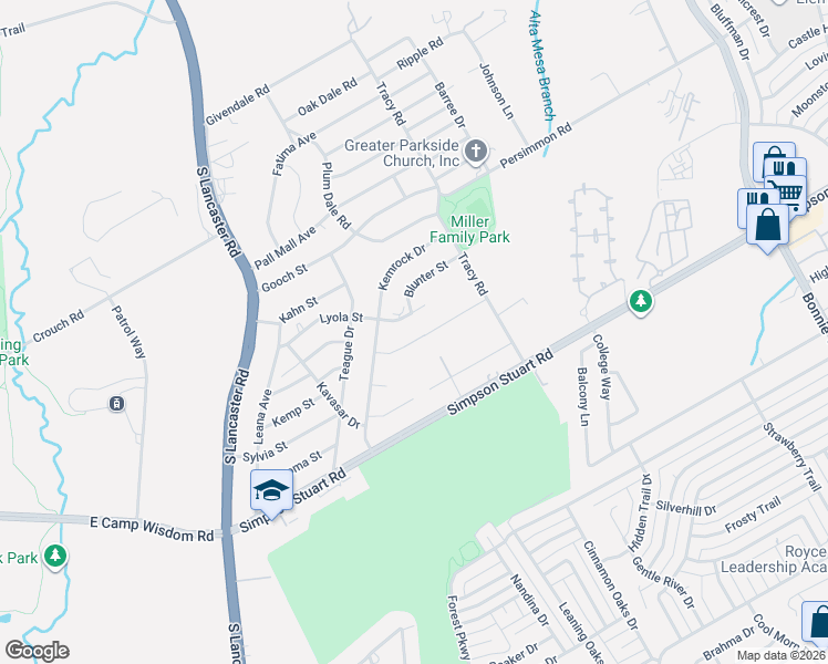 map of restaurants, bars, coffee shops, grocery stores, and more near 2724 Lebrock Street in Dallas