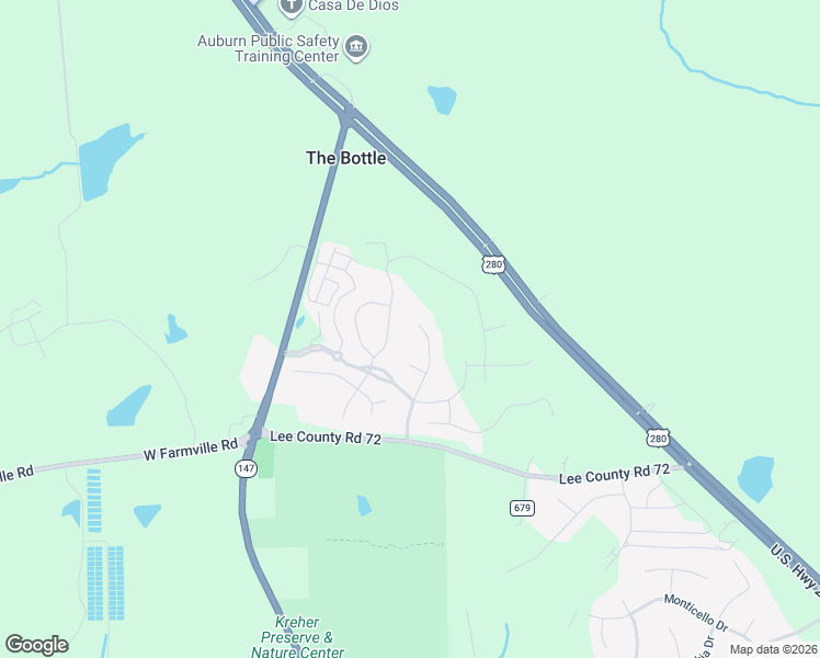 map of restaurants, bars, coffee shops, grocery stores, and more near 2683 Sophia Court in Auburn