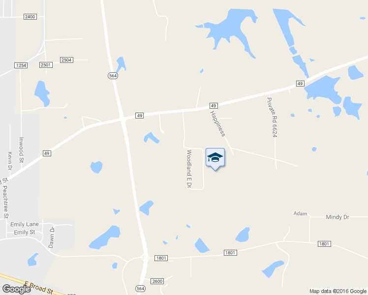 map of restaurants, bars, coffee shops, grocery stores, and more near 45 Woodland Drive in Mineola