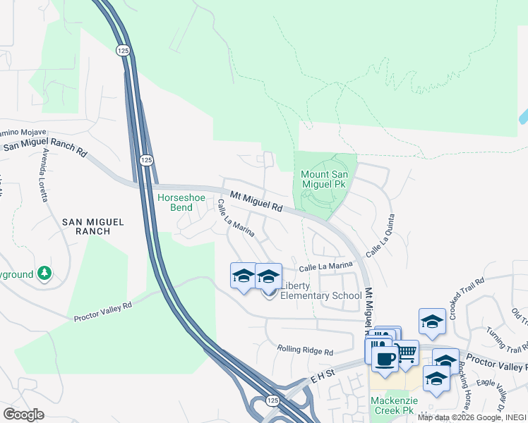 map of restaurants, bars, coffee shops, grocery stores, and more near 2217 Corte San Simeon in Chula Vista