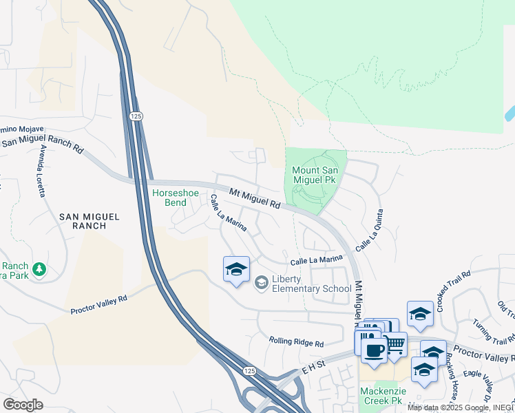 map of restaurants, bars, coffee shops, grocery stores, and more near 2217 Corte San Simeon in Chula Vista