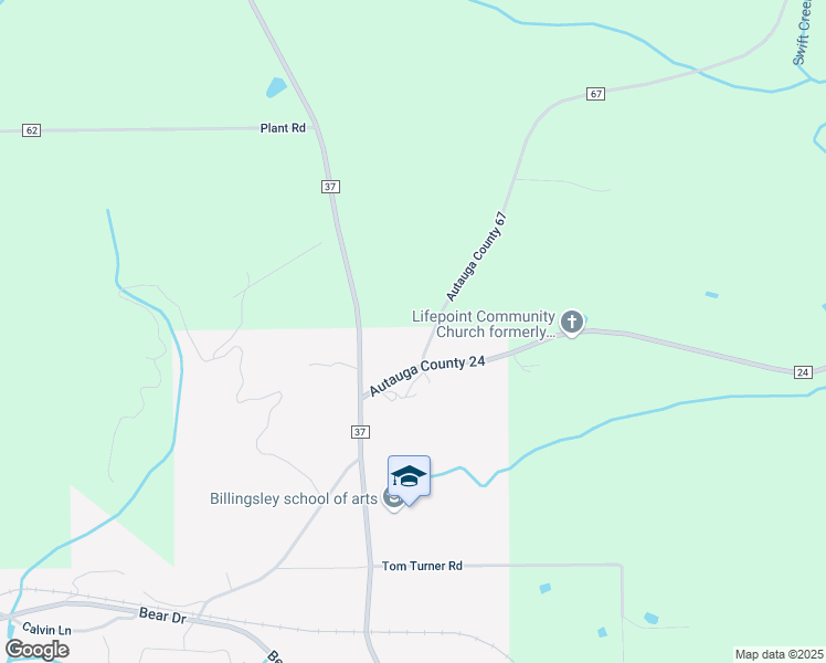 map of restaurants, bars, coffee shops, grocery stores, and more near 2409 County Road 67 in Billingsley