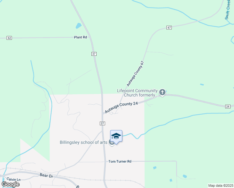 map of restaurants, bars, coffee shops, grocery stores, and more near 2409 County Road 67 in Billingsley