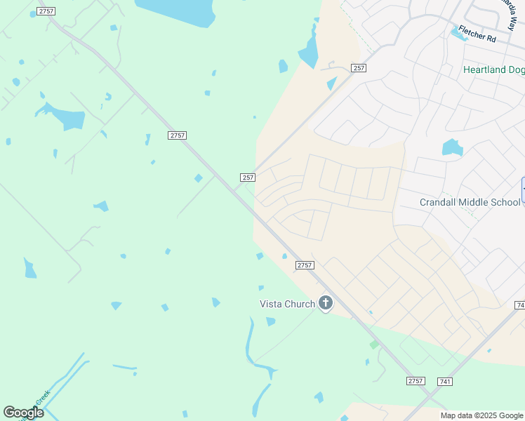 map of restaurants, bars, coffee shops, grocery stores, and more near 7568-7882 Farm to Market Road 2757 in Crandall