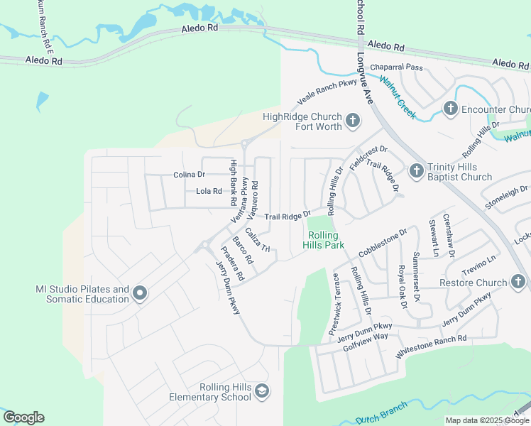 map of restaurants, bars, coffee shops, grocery stores, and more near 5577 Annie Creek Road in Fort Worth