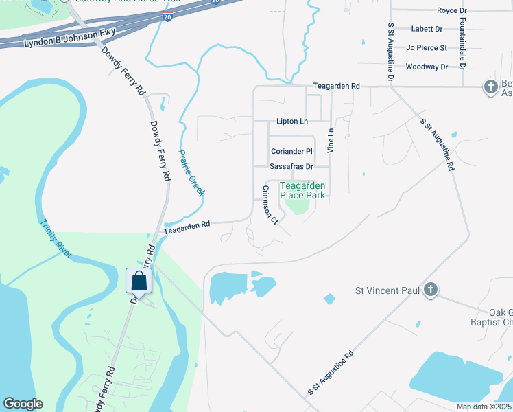 map of restaurants, bars, coffee shops, grocery stores, and more near 9228 Teagarden Road in Dallas