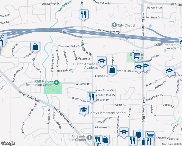 map of restaurants, bars, coffee shops, grocery stores, and more near 4701 Belle Point Court in Arlington