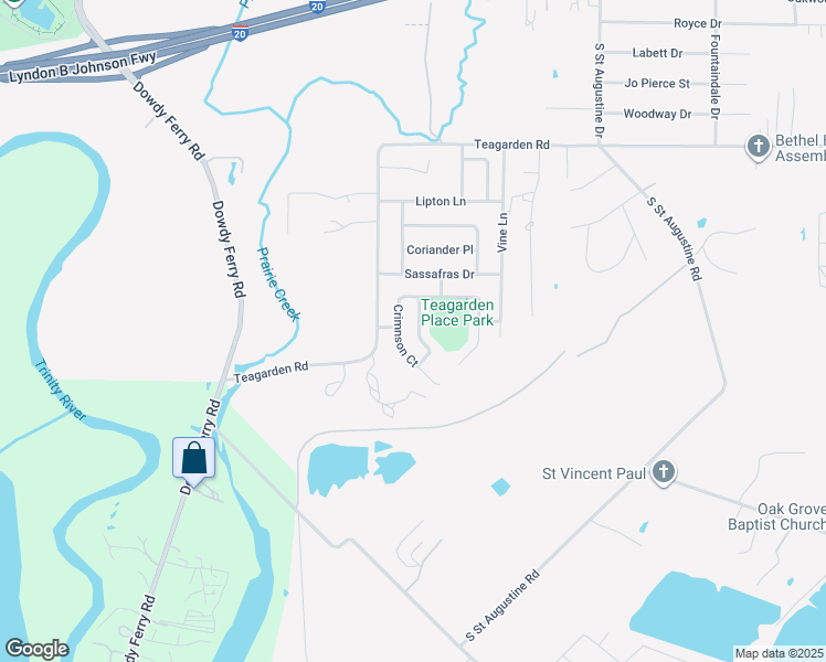 map of restaurants, bars, coffee shops, grocery stores, and more near 2327 Licorice Place in Dallas