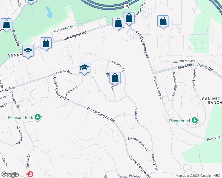 map of restaurants, bars, coffee shops, grocery stores, and more near 3812 Wild Oats Lane in Bonita
