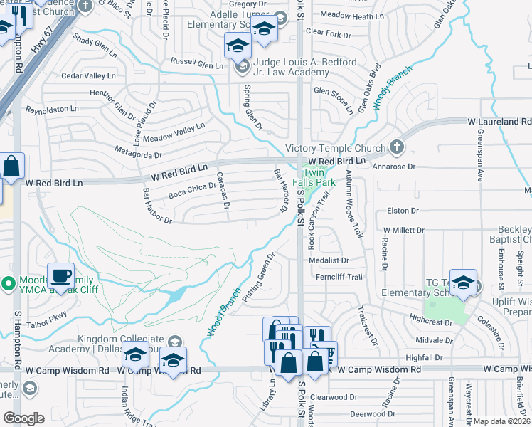 map of restaurants, bars, coffee shops, grocery stores, and more near 1337 Bar Harbor Drive in Dallas