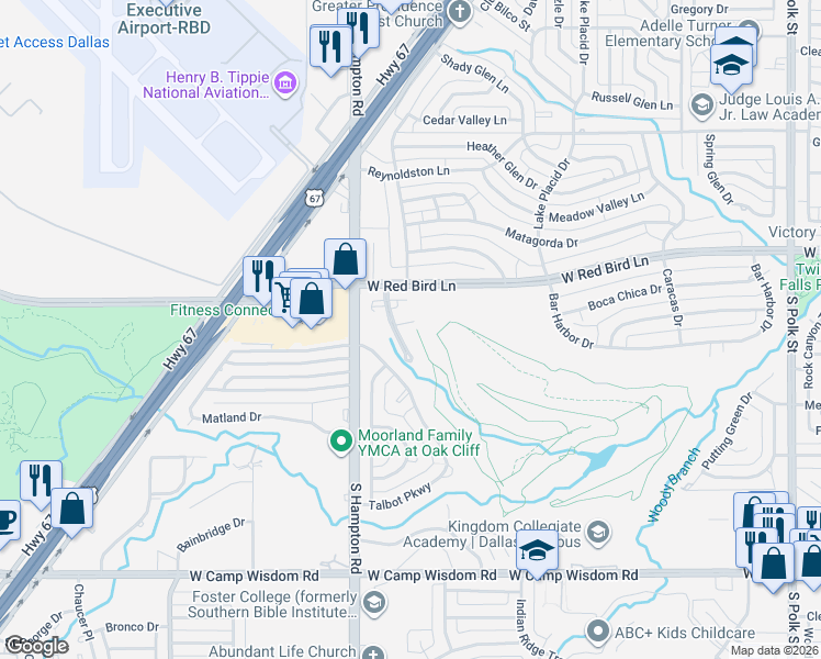 map of restaurants, bars, coffee shops, grocery stores, and more near 6337 Elder Grove Drive in Dallas