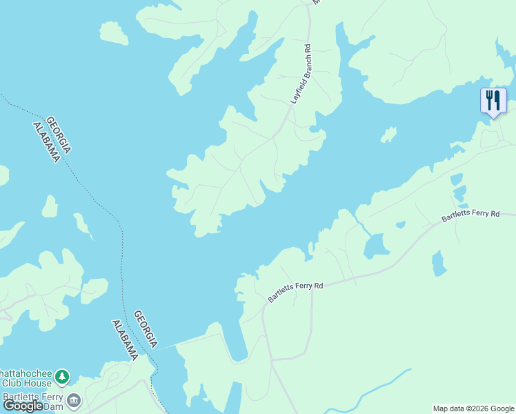 map of restaurants, bars, coffee shops, grocery stores, and more near 677 Layfield Branch Road in Hamilton