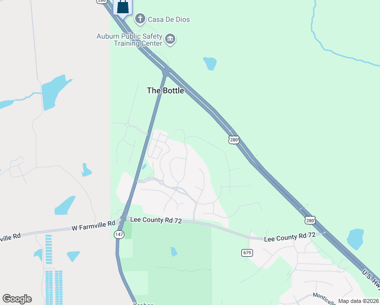 map of restaurants, bars, coffee shops, grocery stores, and more near 2707 Sophia Way in Auburn