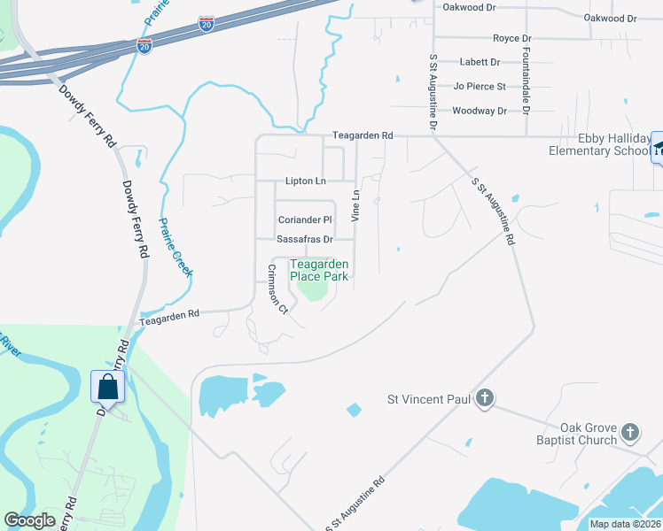 map of restaurants, bars, coffee shops, grocery stores, and more near 9436 Sassafras Drive in Dallas