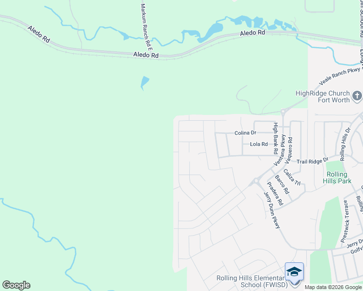 map of restaurants, bars, coffee shops, grocery stores, and more near 5557 Castle Peak Bend in Fort Worth