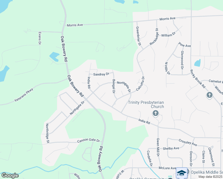 map of restaurants, bars, coffee shops, grocery stores, and more near 1808 Bengal Drive in Opelika
