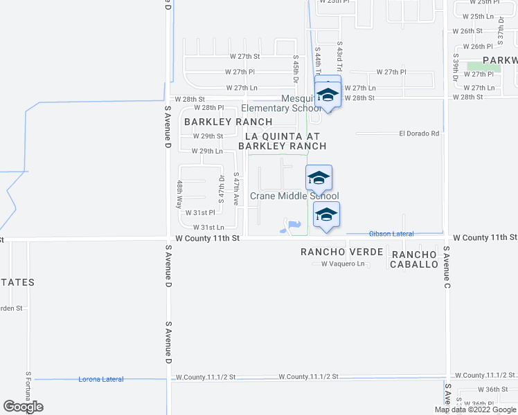 map of restaurants, bars, coffee shops, grocery stores, and more near Horseshoe Bend in Yuma