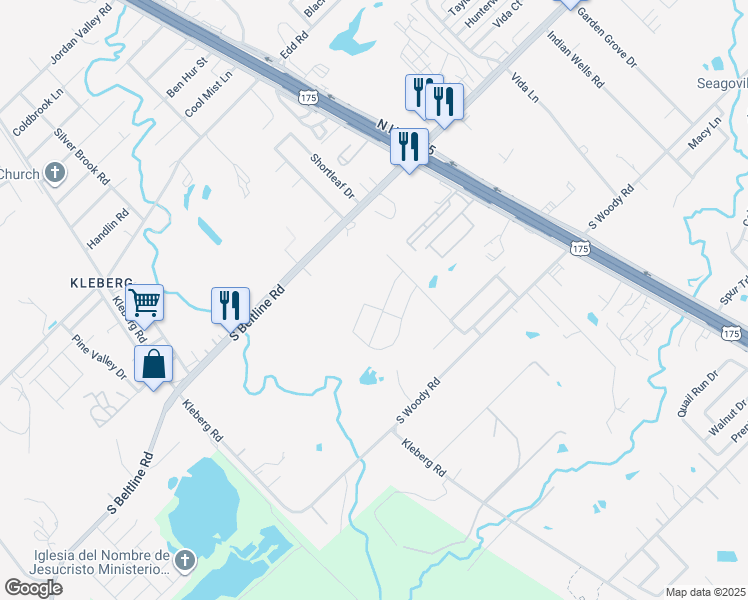 map of restaurants, bars, coffee shops, grocery stores, and more near 2201 Upcreek Court in Dallas