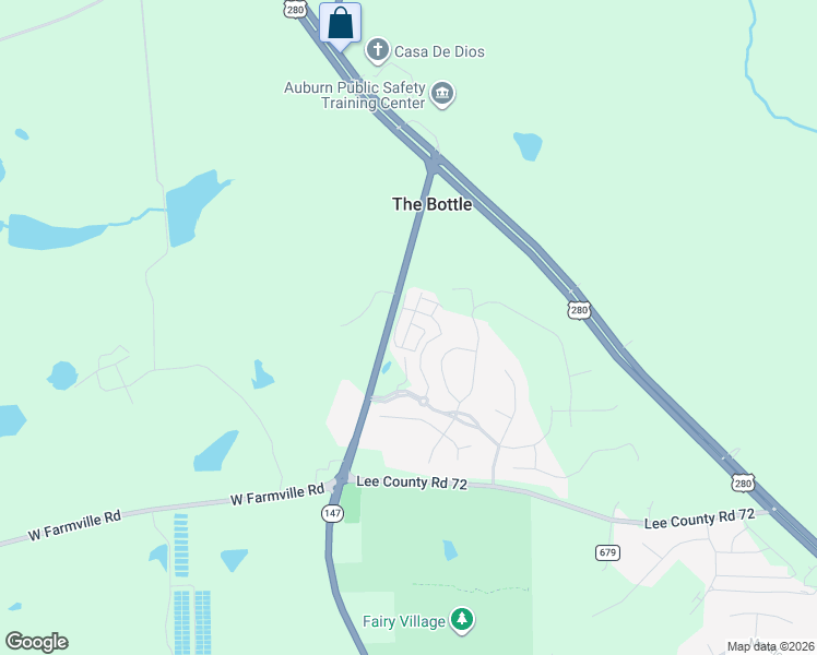 map of restaurants, bars, coffee shops, grocery stores, and more near Canal Court in Auburn