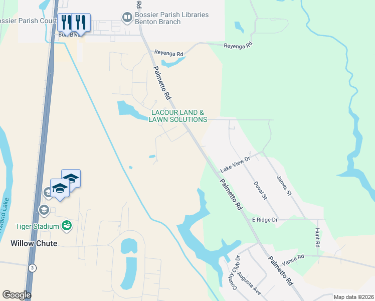 map of restaurants, bars, coffee shops, grocery stores, and more near 203 Sam Willen Drive in Benton